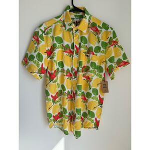 Bells Brewing Short Sleeve Button Up Shirt Stretch Rare Tropical